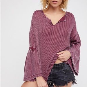 LAST CHANCE NWT Free People Dahlia Thermal in wine